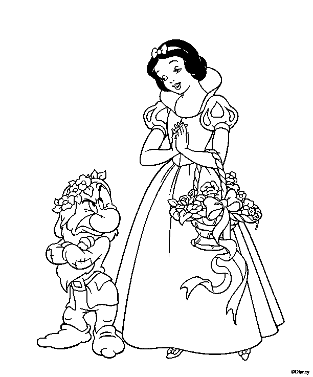 flower coloring pages for girls. Snow White Coloring Pages 2