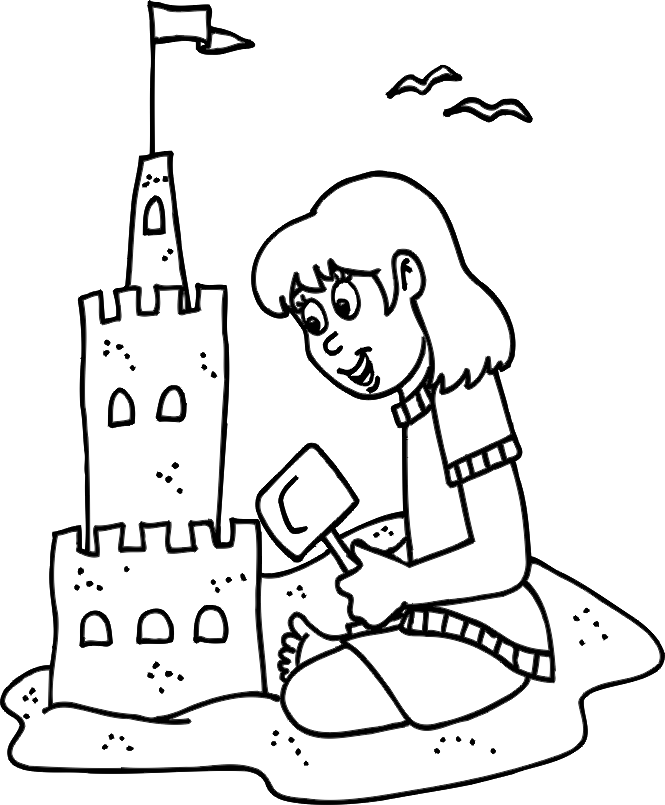 Sand Castle Coloring Page 3